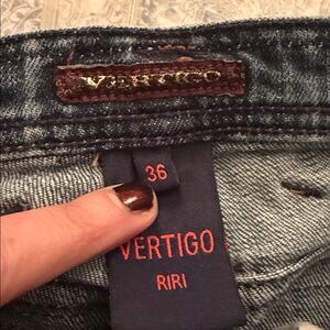 Rare Vertigo Paris vintage low mid rise Rise dark wash blue Jeans